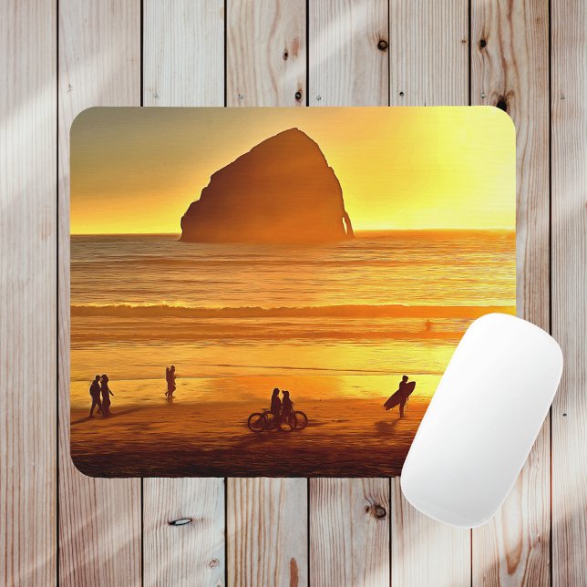 Sunset Surfing and Biking Cape Kiwanda Oregon Mouse Pad (Creator Uploaded)
