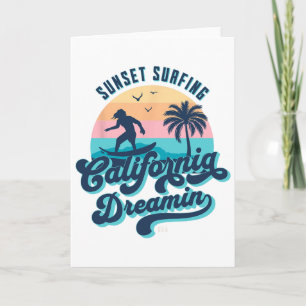 Sunset Surfing California Dreamin Usa Surfer Card