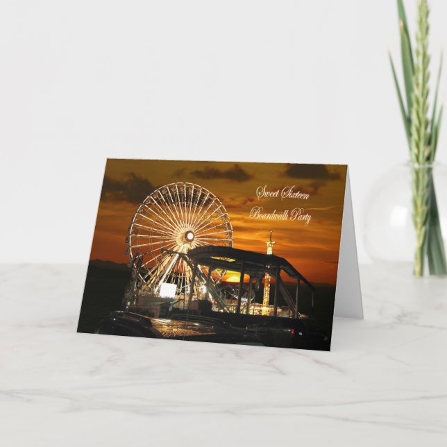 Sunset Sweet Sixteen Boardwalk Par... - Customised Invitation (Front)