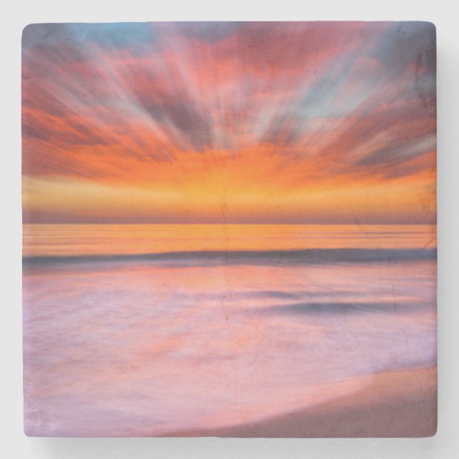 Sunset Tamarack Beach | Carlsbad, CA Stone Coaster (Front)