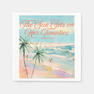 Sunset Themed 30th Birthday  Napkin