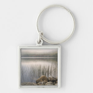 Sunset through fog over Upper Hadlock Pond Key Ring