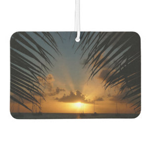 Sunset Through Palm Fronds Tropical Seascape Car Air Freshener