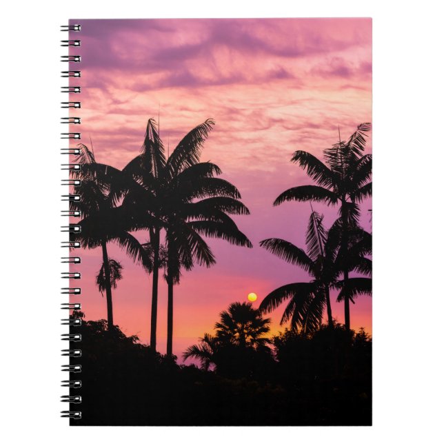 Sunset through Palm Trees Notebook (Front)