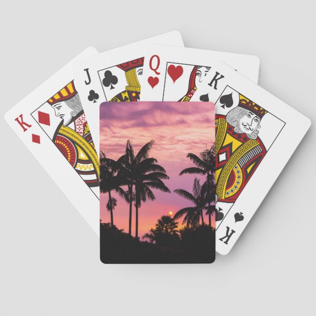 Sunset through Palm Trees Playing Cards (Back)