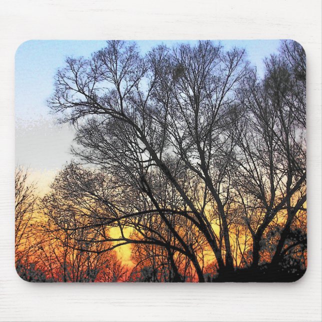 Sunset through the Trees Art Mouse Pad (Front)