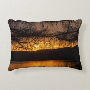 Sunset Through Trees Decorative Cushion