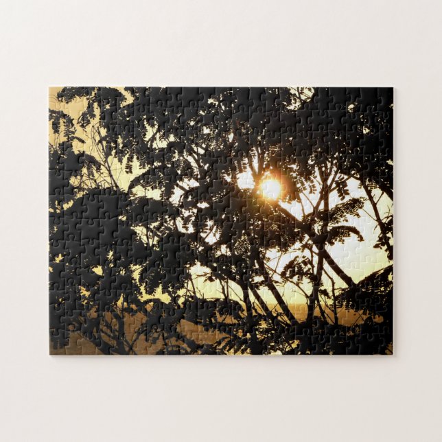 Sunset Through Trees I Tropical Photography Jigsaw Puzzle (Horizontal)