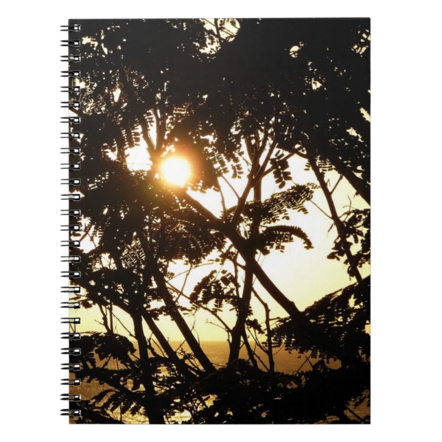 Sunset Through Trees I Tropical Photography Notebook (Front)