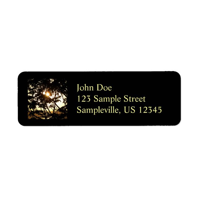 Sunset Through Trees I Tropical Photography Return Address Label (Front)