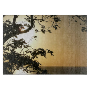 Sunset Through Trees II Tropical Photography Cutting Board