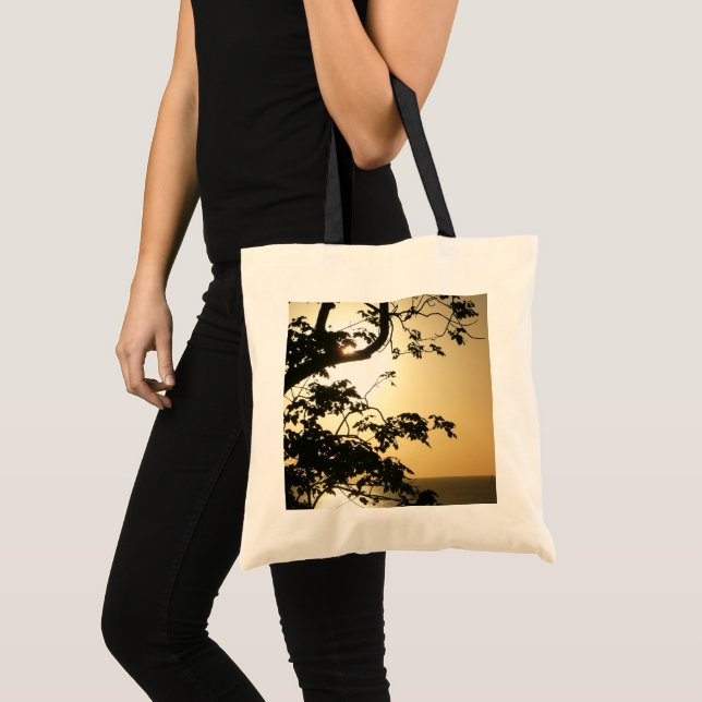 Sunset Through Trees II Tropical Photography Tote Bag (Front (Product))