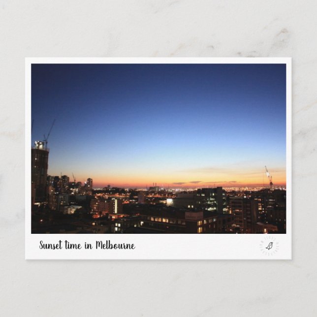 Sunset time in Melbourne Postcard (Front)