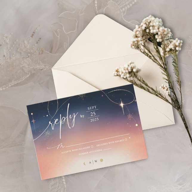 Sunset To Moonrise Wedding Response Card (Creator Uploaded)