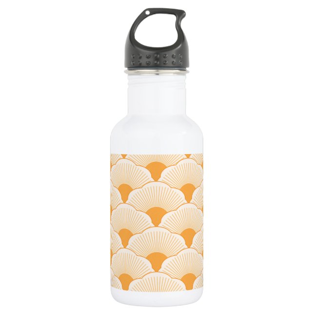 Sunset, tonal orange, concrete texture 532 ml water bottle (Front)