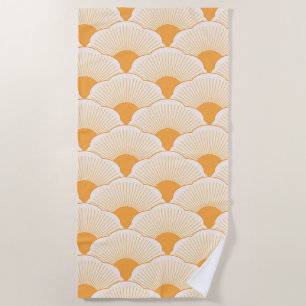 Sunset, tonal orange, concrete texture beach towel