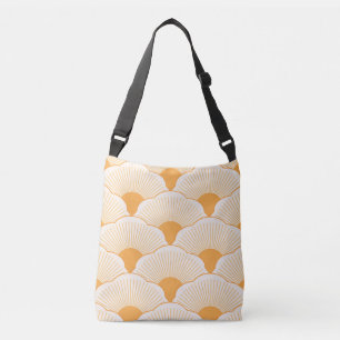 Sunset, tonal orange, concrete texture crossbody bag