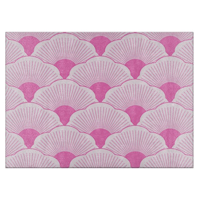 Sunset, tonal pink, concrete texture cutting board (Front)