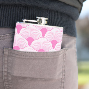 Sunset, tonal pink, concrete texture hip flask