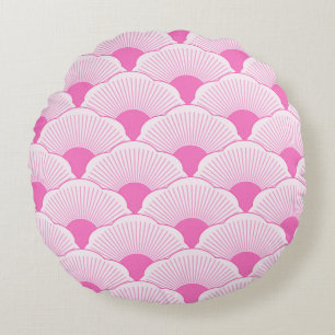 Sunset, tonal pink, concrete texture round cushion