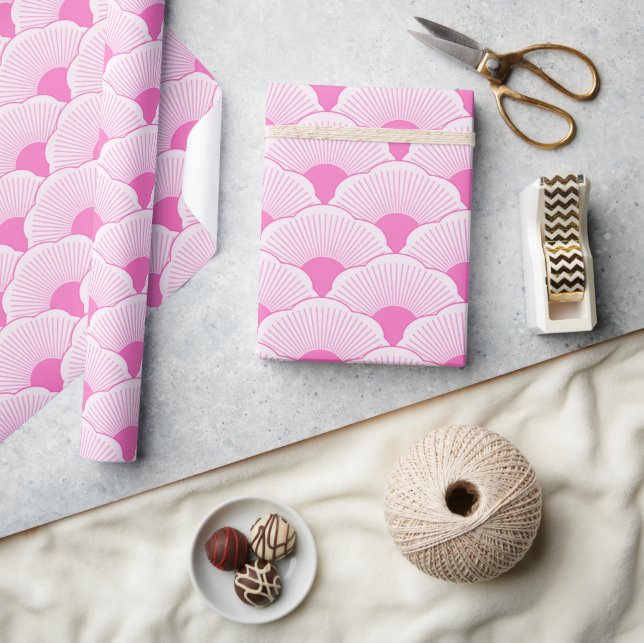 Sunset, tonal pink, concrete texture wrapping paper (Crafts)