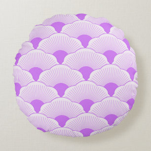 Sunset, tonal violet, concrete texture round cushion