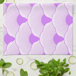 Sunset, tonal violet, concrete texture tea towel
