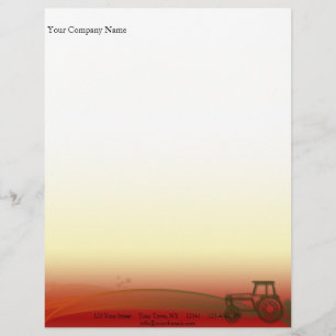 Sunset Tractor Illustration Letterhead Design
