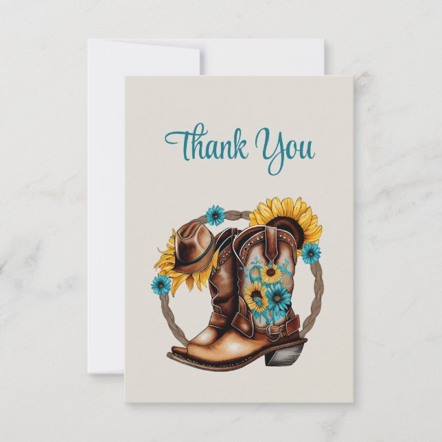 Sunset Trails: A Heartfelt Western Thank You Card (Front)