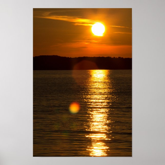 Sunset, Traverse Bay, Michigan Poster (Front)