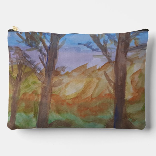 Sunset Trees Accessory Pouch (Front)