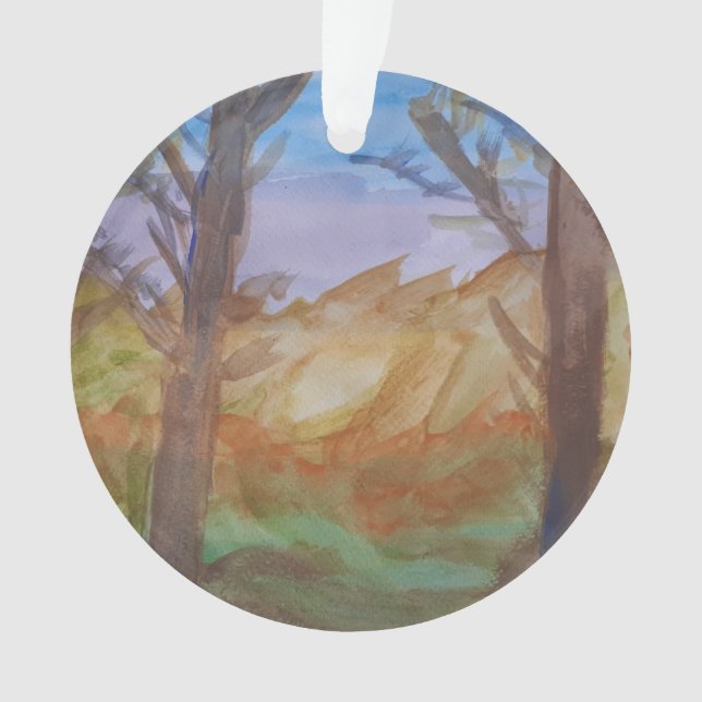 Sunset Trees Acrylic Christmas Tree Ornament (Front)