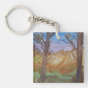 Sunset Trees Acrylic Key Ring