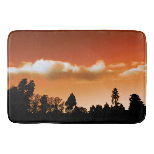 Sunset trees bath mat
