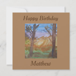 Sunset Trees Birthday Flat Card