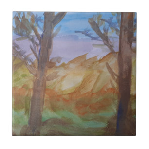 Sunset Trees Ceramic Tile