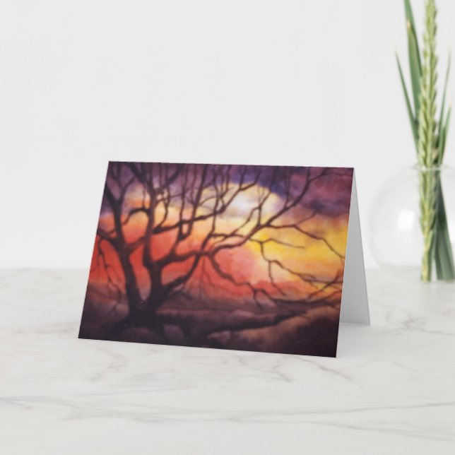 "Sunset Trees" Country Roads Greeting Card (Front)
