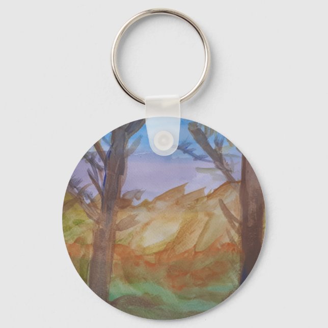 Sunset Trees  Key Ring (Front)