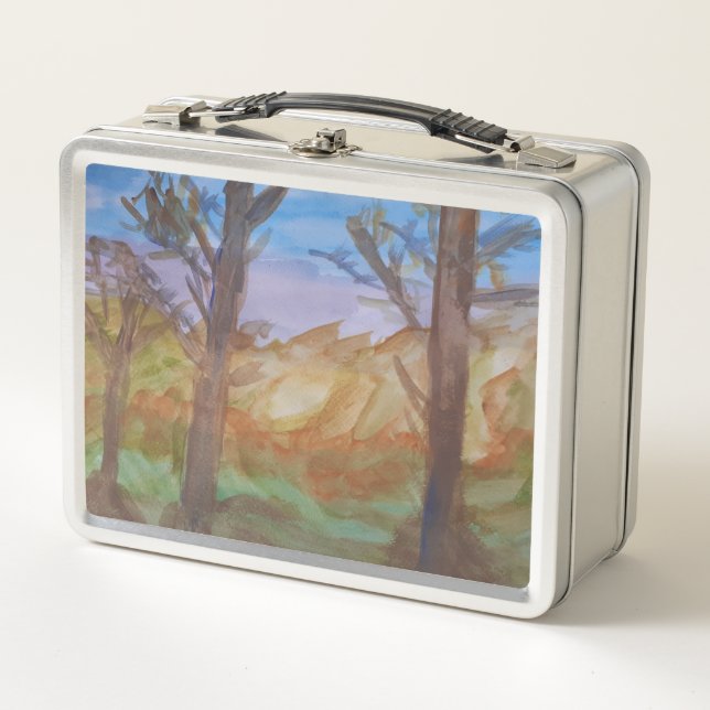 Sunset Trees Metal Lunch Box (Front)