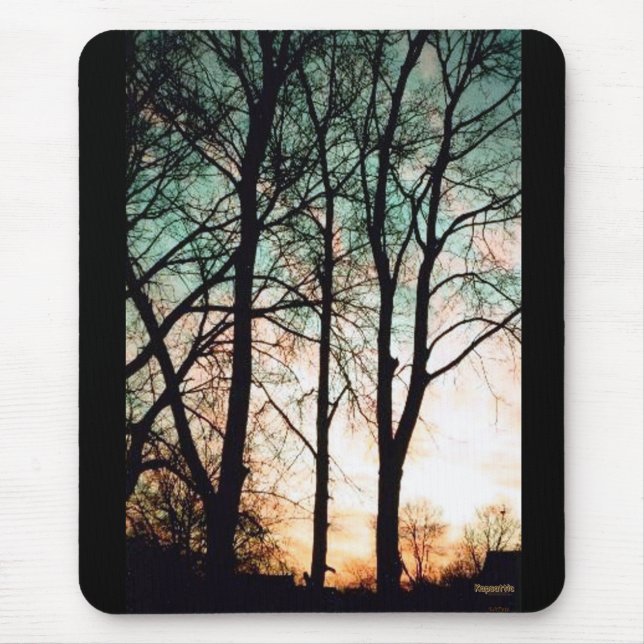Sunset Trees Photography Woods Mouse Pad (Front)