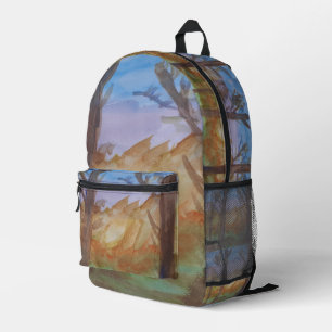 Sunset Trees Printed Backpack