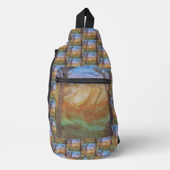 Sunset Trees Sling Bag (Front)