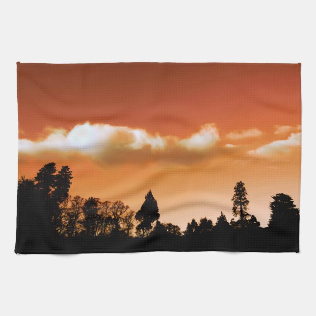 Sunset trees tea towel (Horizontal)