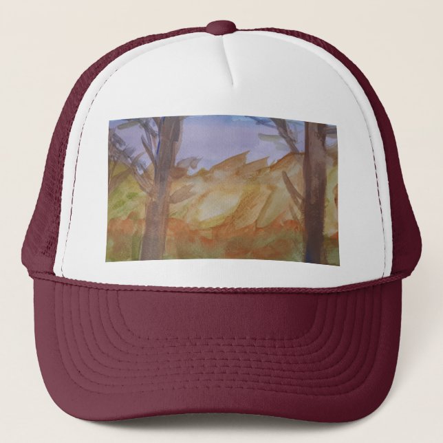 Sunset Trees Trucker Hat (Front)