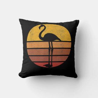 Sunset Trendy Animal Silhouette Flamingo Cushion