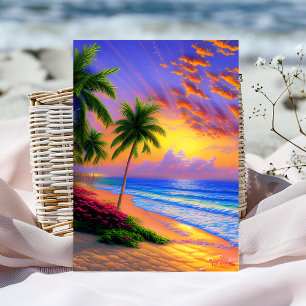Sunset Tropical Birthday Card