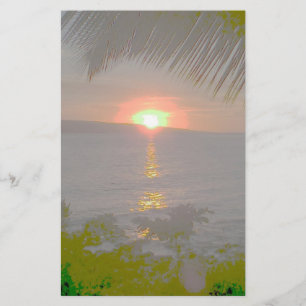 Sunset tropical landscape stationary stationery