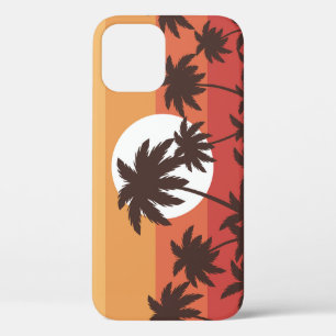 Sunset Tropical Palm Beach Vintage iPhone 12 Case