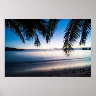 Sunset Tropical Seascape, Fiji Poster