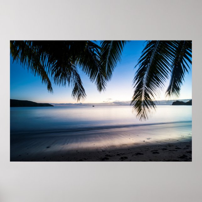 Sunset Tropical Seascape, Fiji Poster (Front)